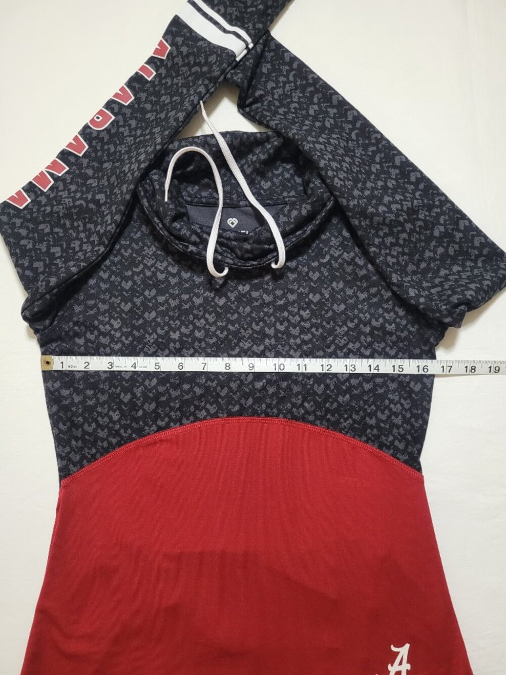 Colosseum Alabama Crimson Tide Womens Mock Neck Fitted Pullover Black Crimson - Picture 6 of 12